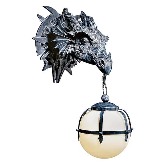 Design Toscano 17&#x22; Castle Dragon Electric Wall Sconce